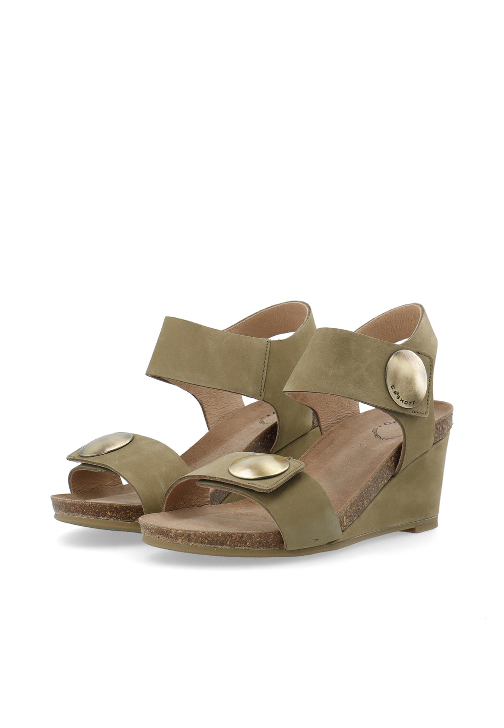 CASHOTT CASALBERTA NUBUK Velcro Olive
