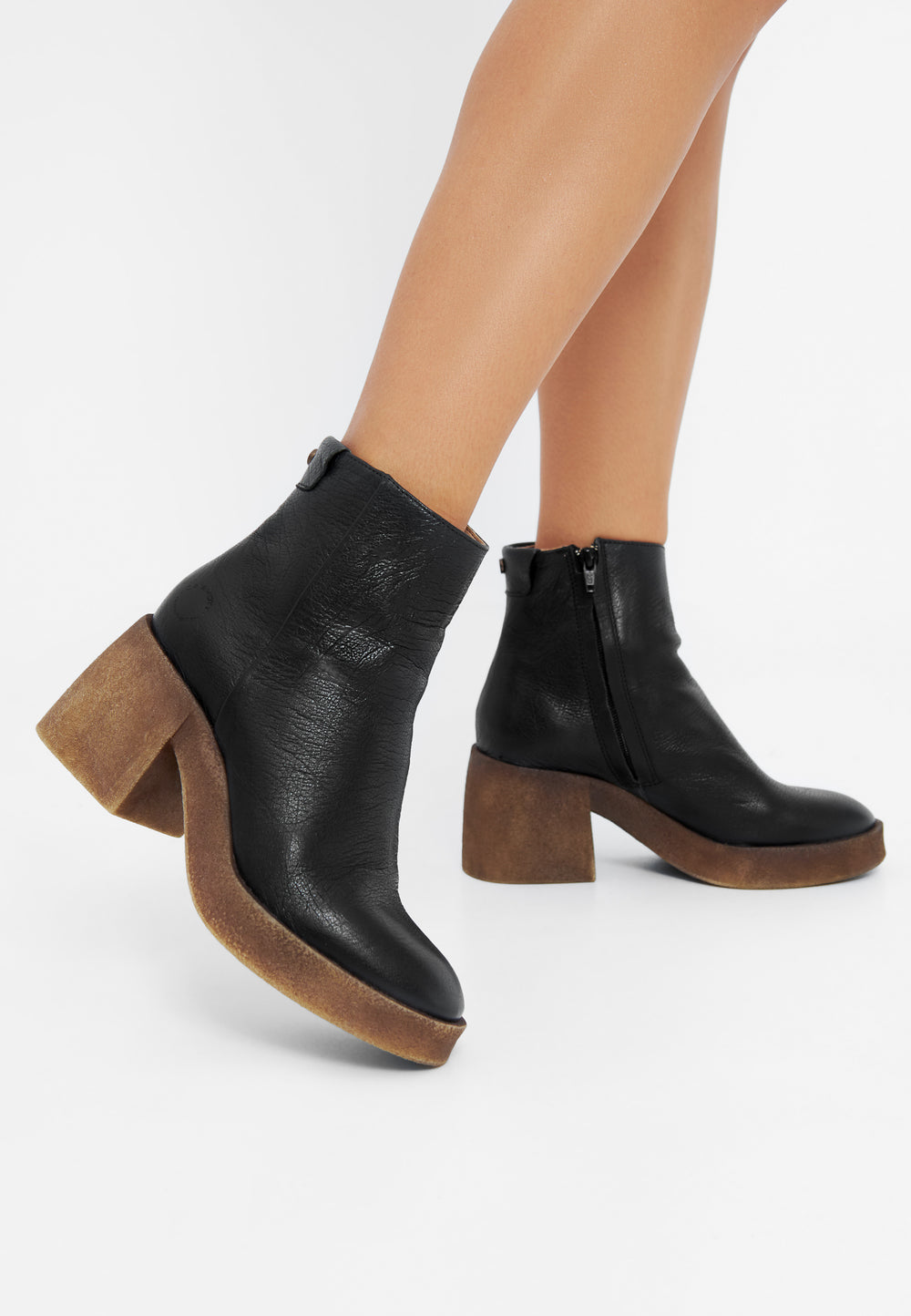 CASHOTT CASEMILY LEATHER Zip Boot Black
