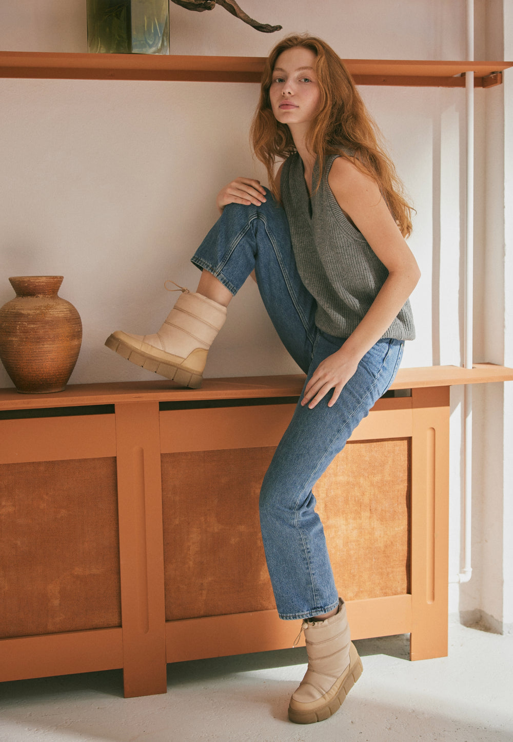 CASHOTT CASFLORA Snow Boot Snow Beige