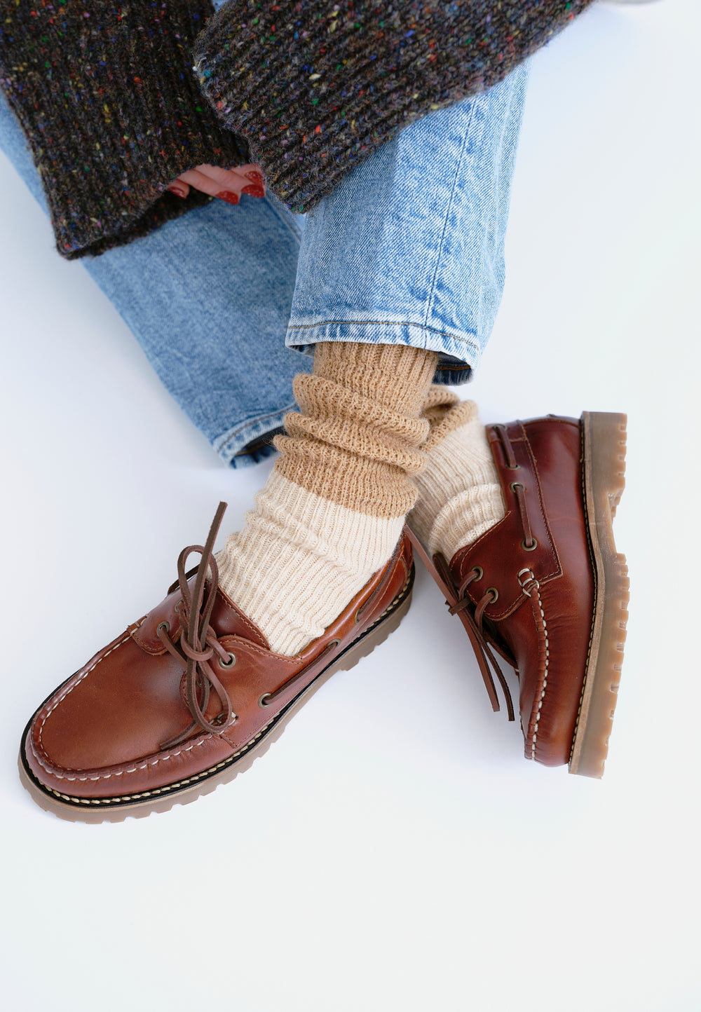 CASHOTT CASLENA BOAT SHOE Boat Dark Brown