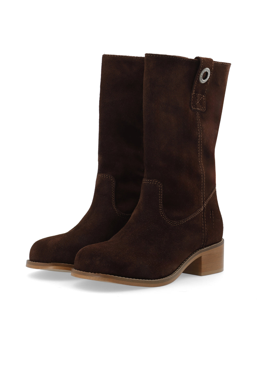 CASHOTT CASVILMA MID CUT BOOT SUEDE Pull On Dark Brown