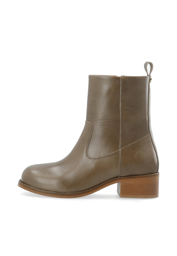 CASHOTT CASVILMA ZIP BOOT - Stone Leather *Zip Boot Taupe