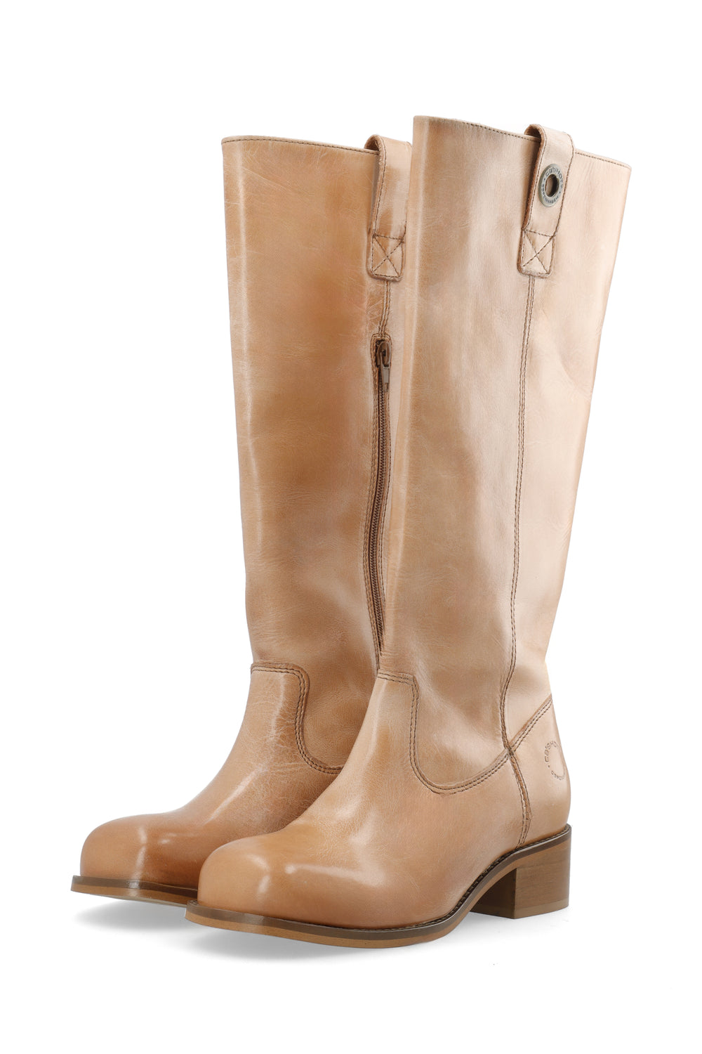 CASHOTT CASWILMA HIGH SHAFT BOOT Pull On Dark Tan
