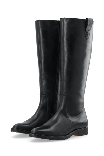 CASHOTT CASAGNES Tall Boot Pull Up Leather Knee-high Black