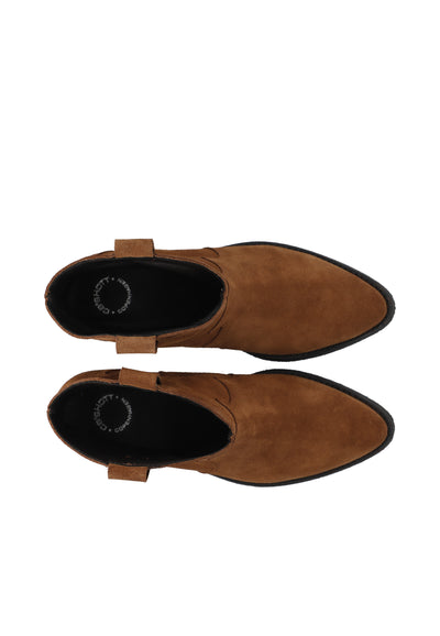 CASHOTT CASAGNES Western Boot Suede Western Toffee