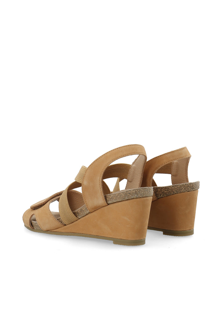 CASHOTT CASALBERTA Elastic Sandal Nubuck Ankel strap Brandy