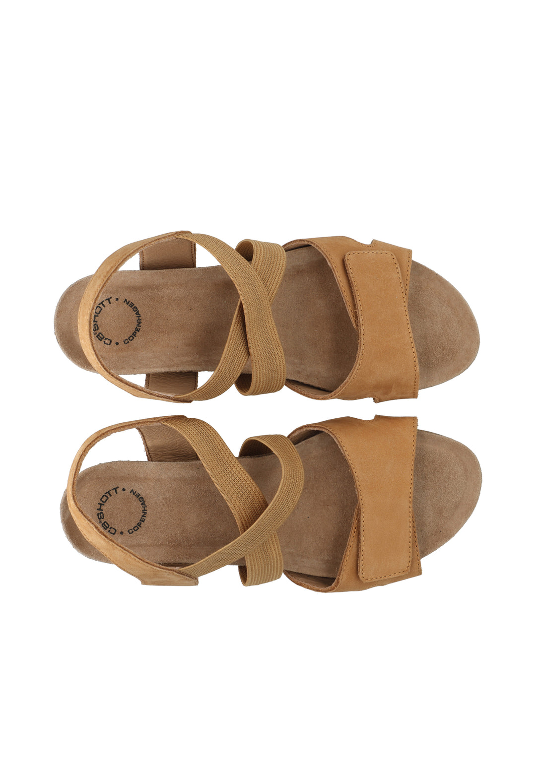 CASHOTT CASALBERTA Elastic Sandal Nubuck Ankel strap Brandy
