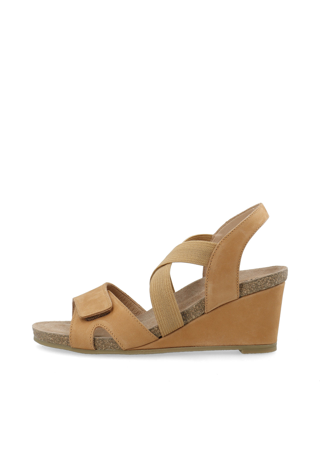 CASHOTT CASALBERTA Elastic Sandal Nubuck Ankel strap Brandy