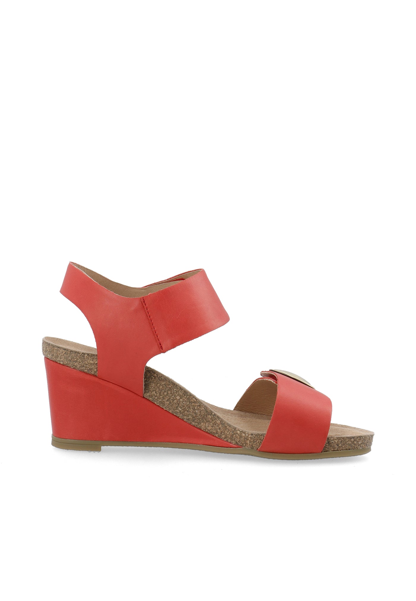 CASHOTT CASALBERTA Velcro Button Sandal Leather Velcro Red