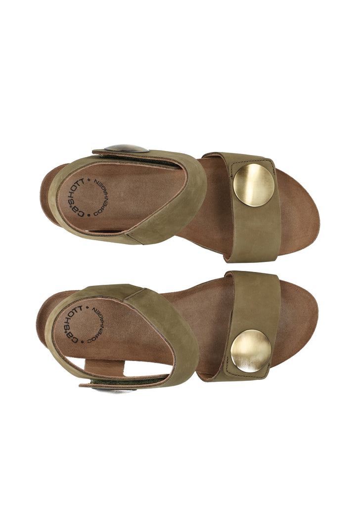 CASHOTT CASALBERTA NUBUK Velcro Olive
