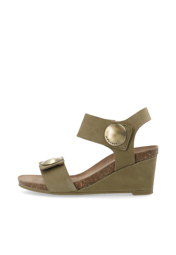 CASHOTT CASALBERTA NUBUK Velcro Olive