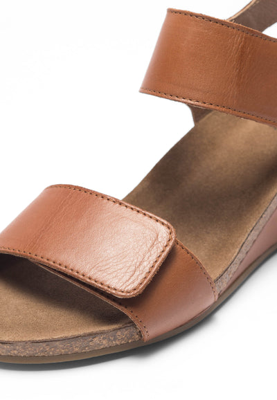 CASHOTT CASALBERTA Velcro Sandal Leather Velcro Cognac