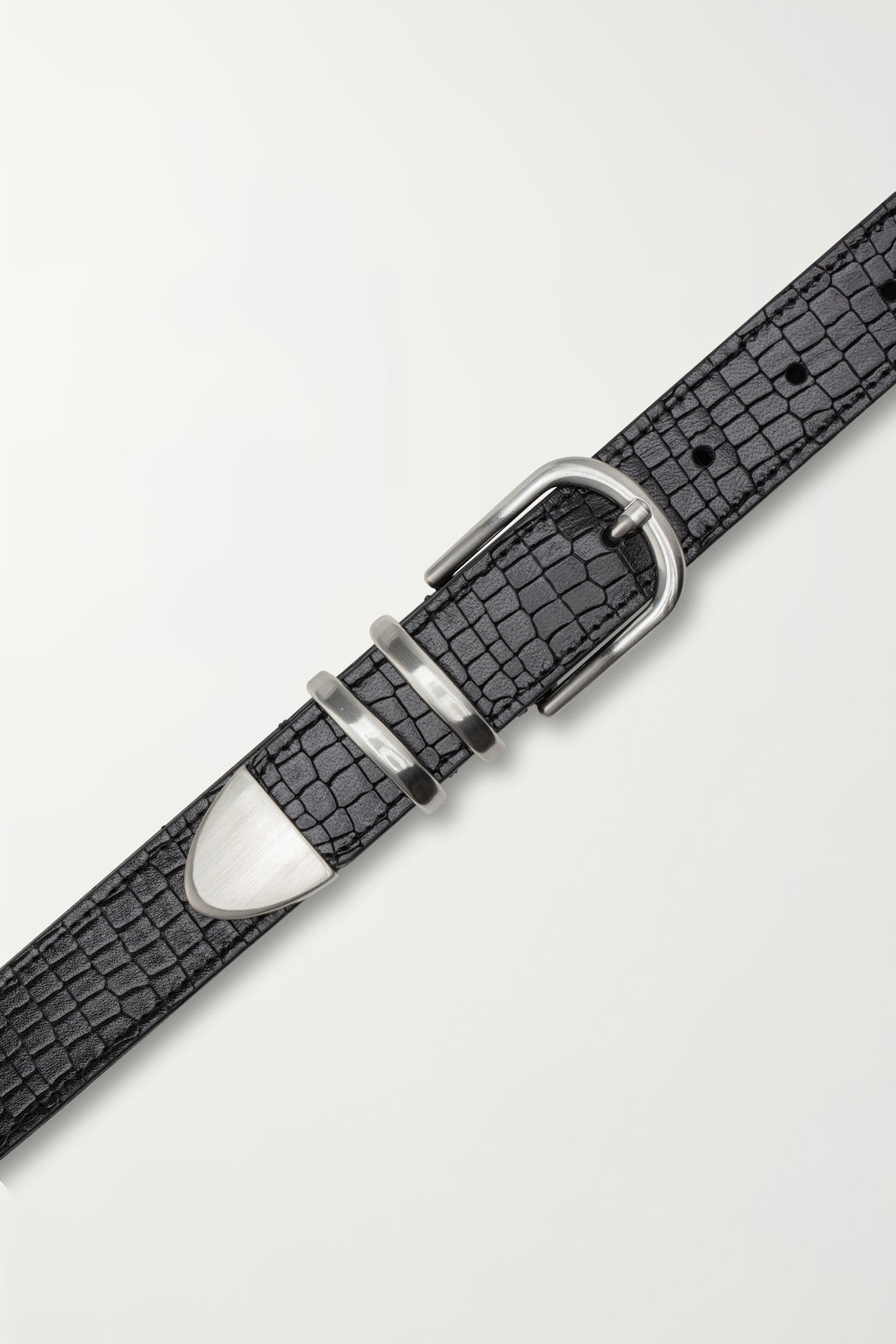 CASHOTT CASANDREA Croco Belt Leather Belt Black