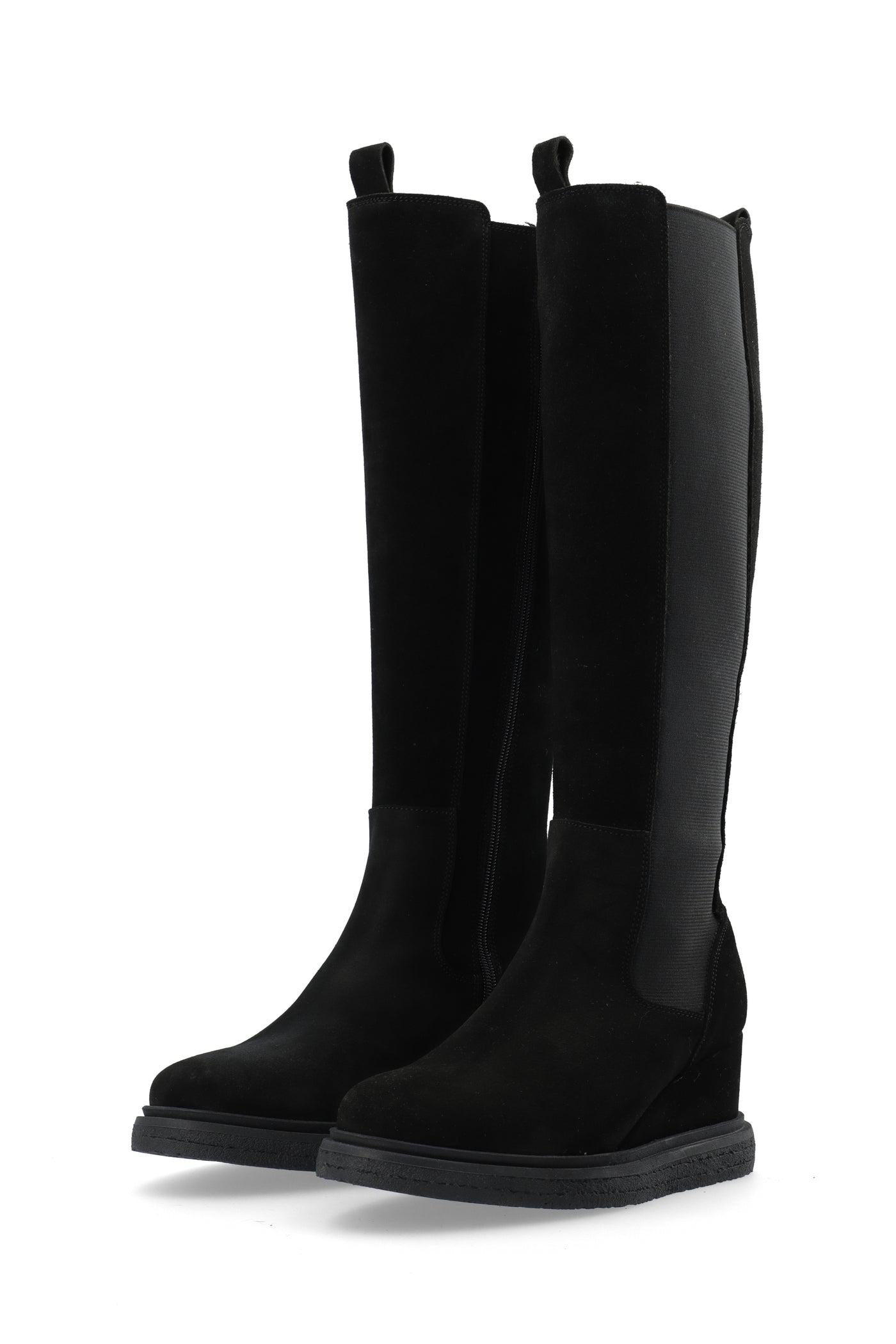 CASHOTT CASANJA Tall Boot Suede Chelsea Black