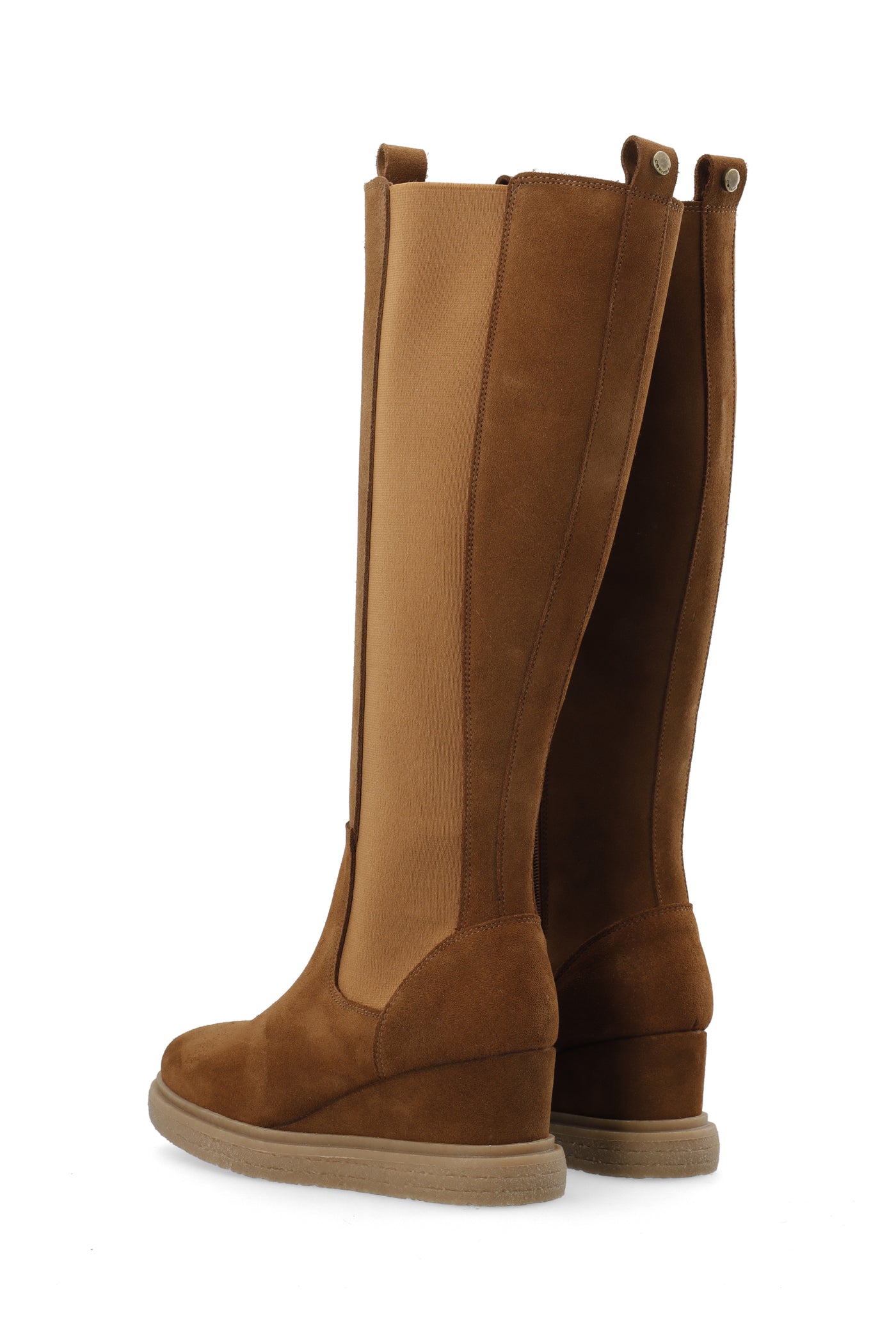 CASHOTT CASANJA Tall Boot Suede Chelsea Toffee