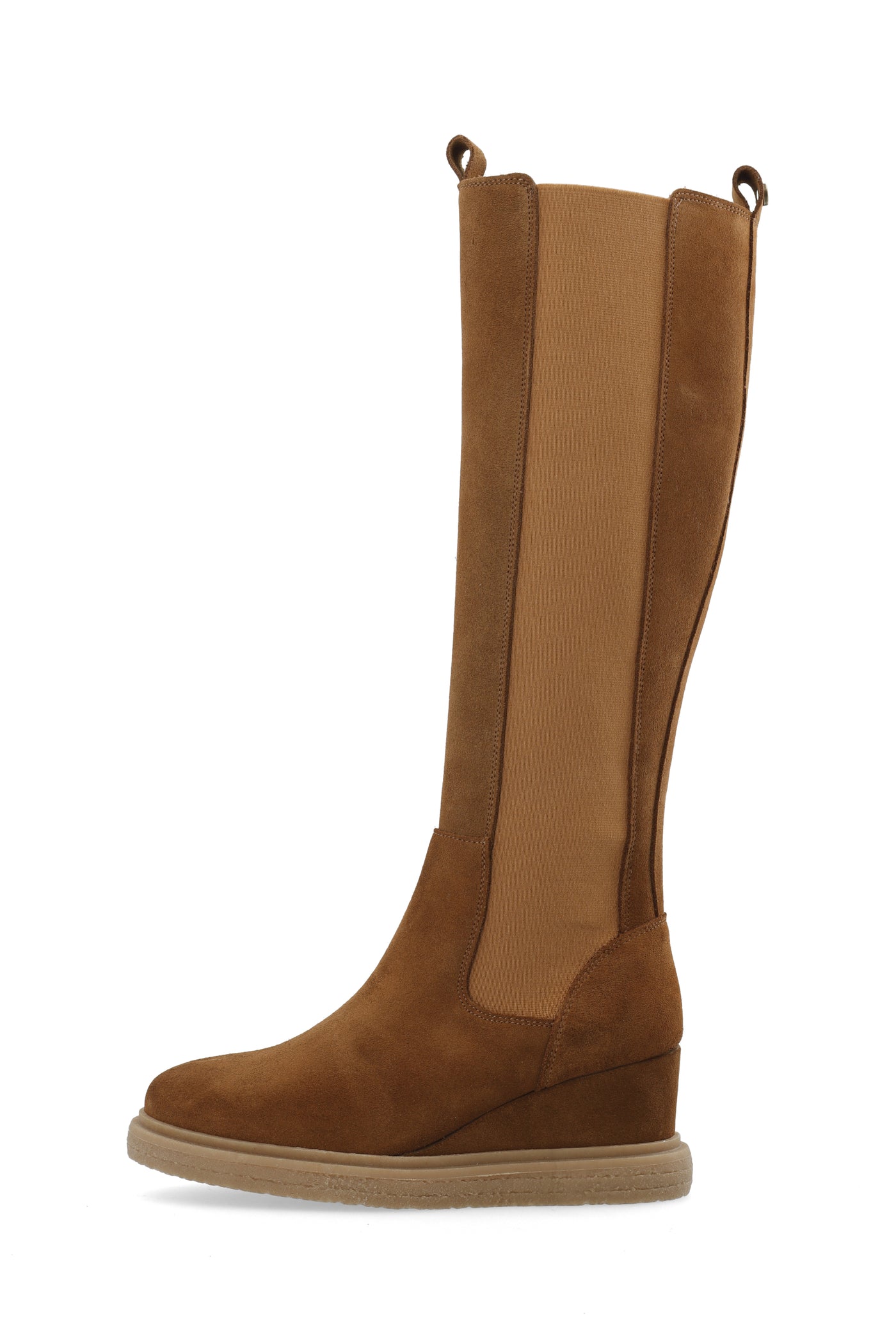 CASHOTT CASANJA Tall Boot Suede Chelsea Toffee