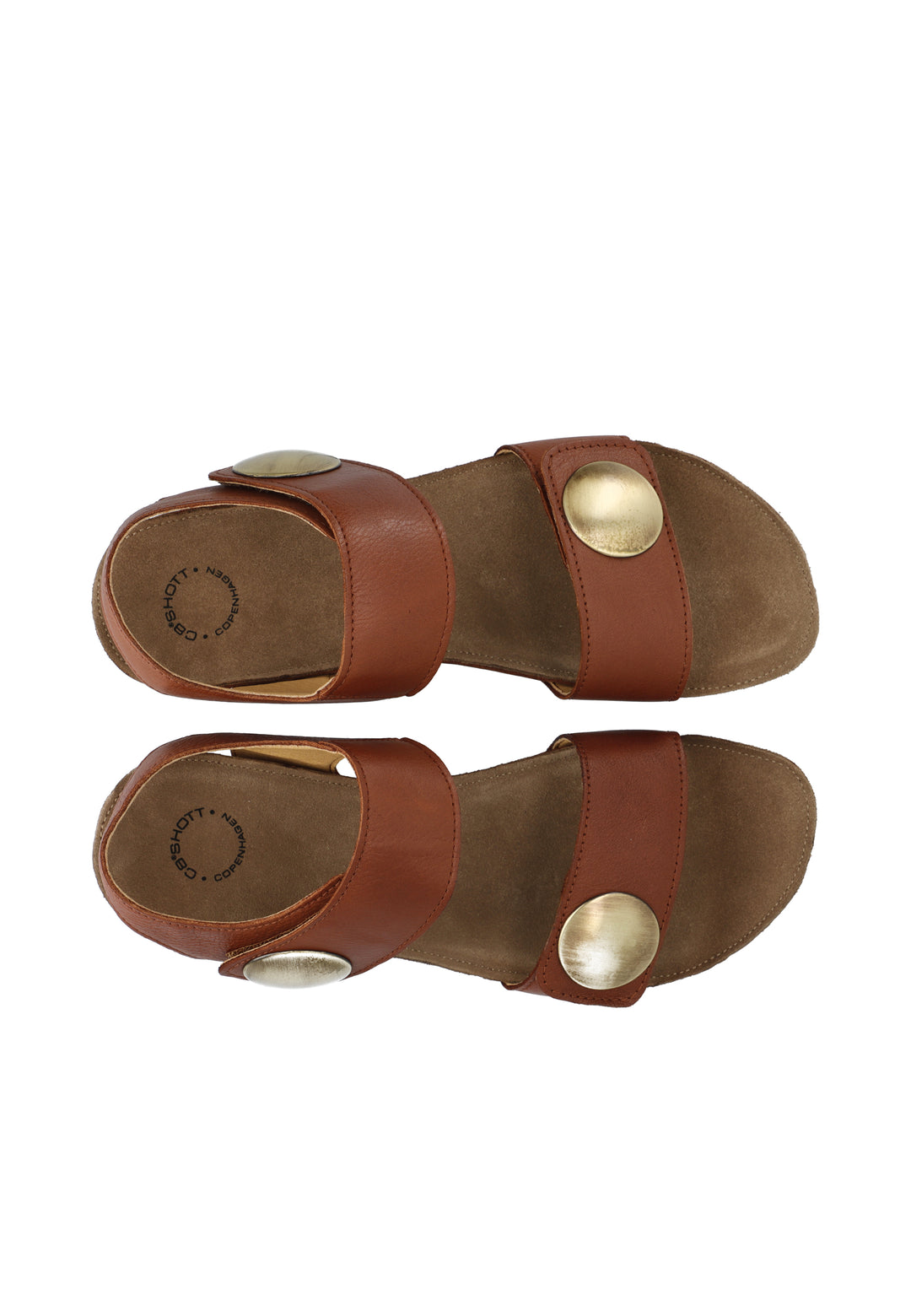 CASHOTT CASAVA SANDAL LEATHER Velcro Cognac