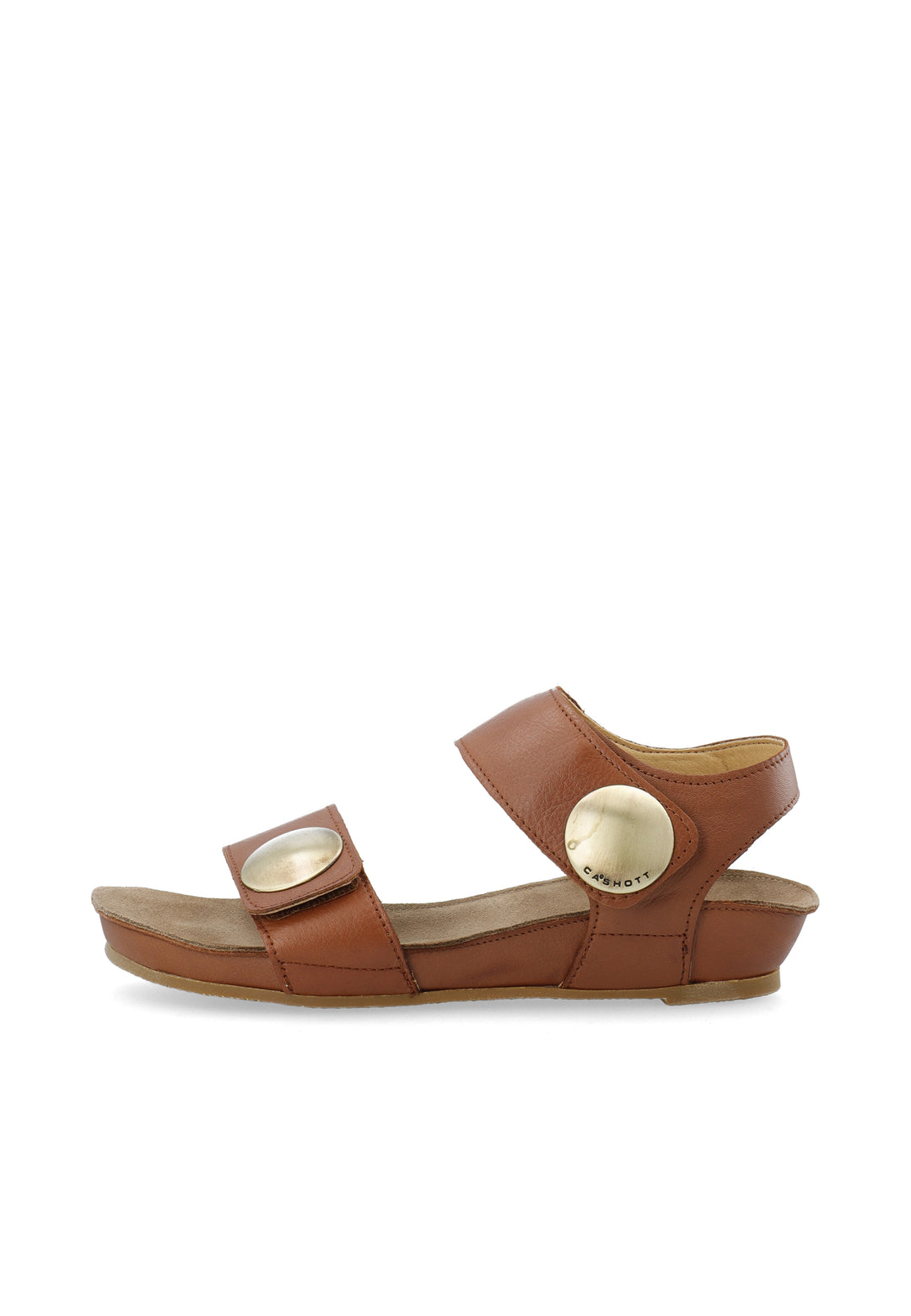 CASHOTT CASAVA SANDAL LEATHER Velcro Cognac