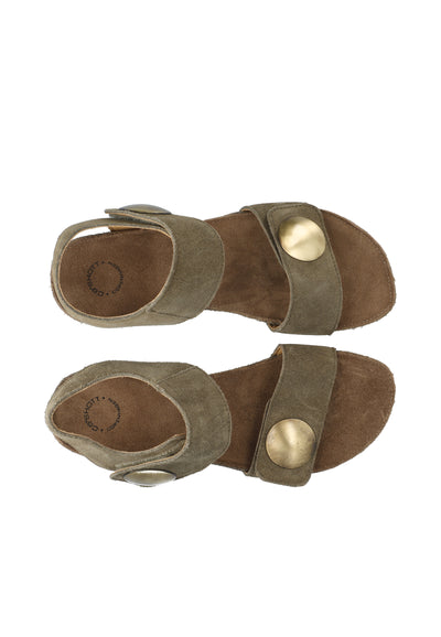 CASHOTT CASAVA Sandal Suede Velcro Olive