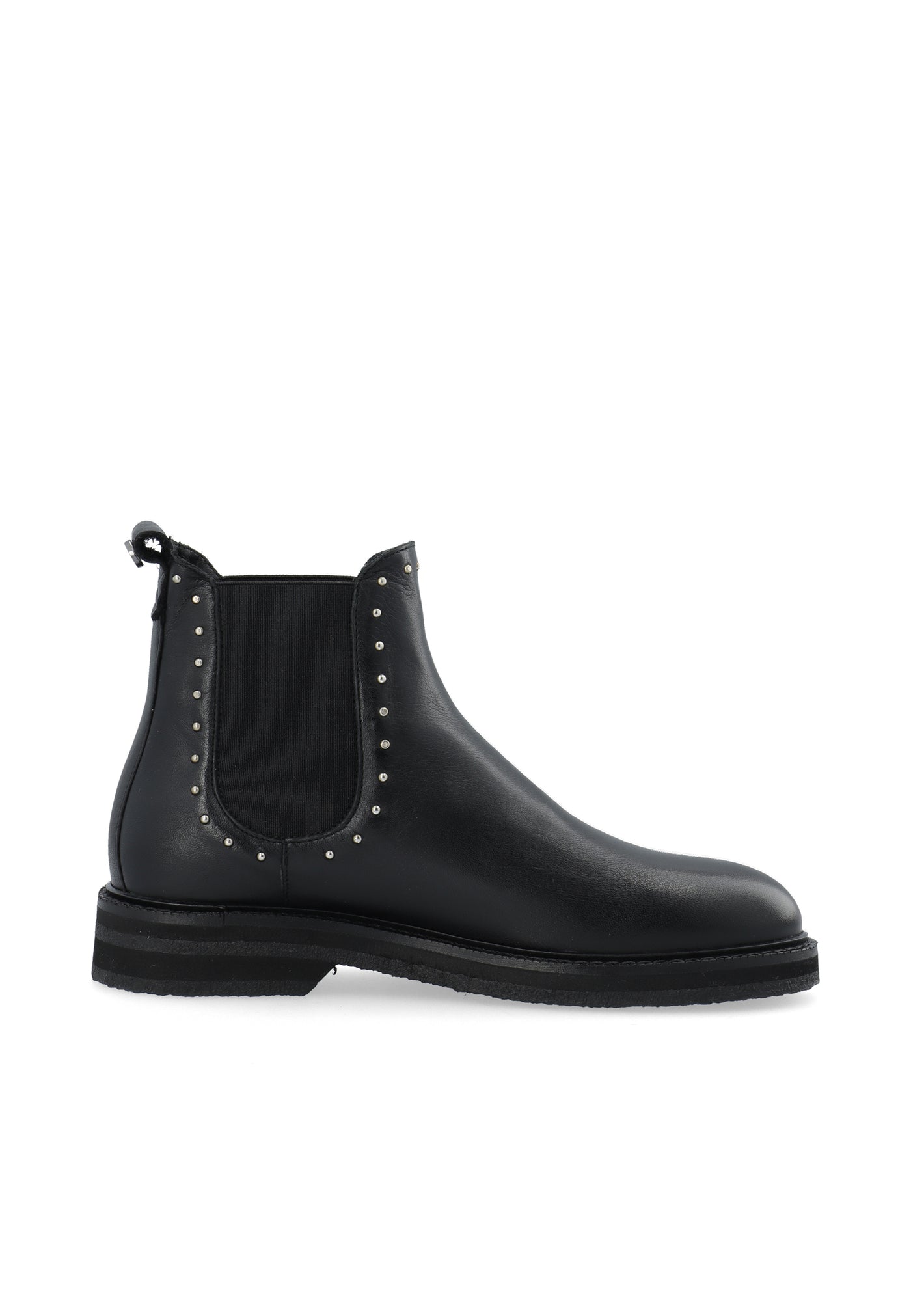 CASHOTT CASBETTY Chelsea Boot W. Rivets Leather Chelsea Black