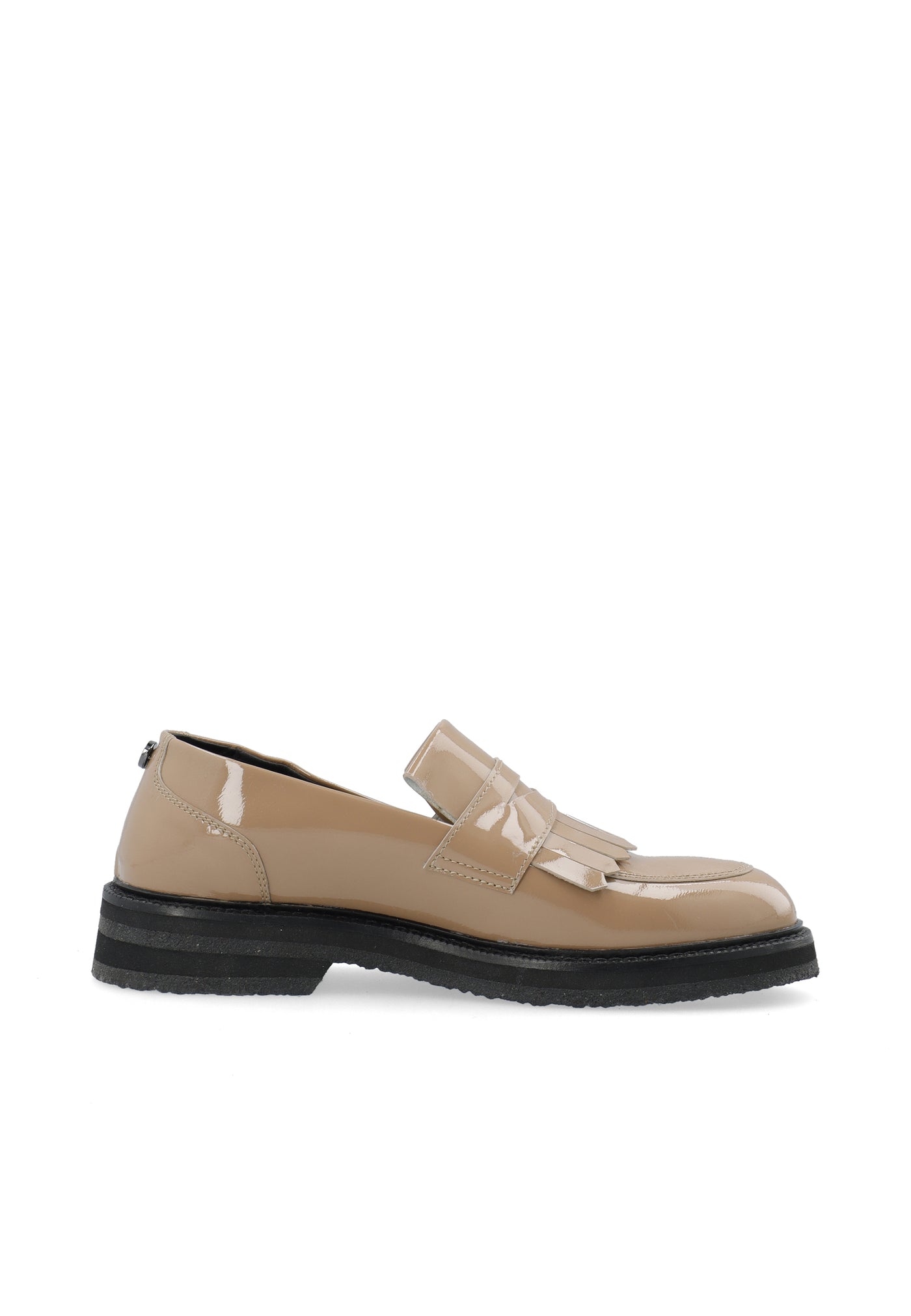 CASHOTT CASBETTY Loafer W. Fringes Patent Leather Tassel Taupe