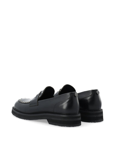 CASHOTT CASBETTY Loafer W. Rivets Leather Loafers Black