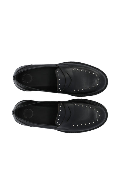 CASHOTT CASBETTY Loafer W. Rivets Leather Loafers Black