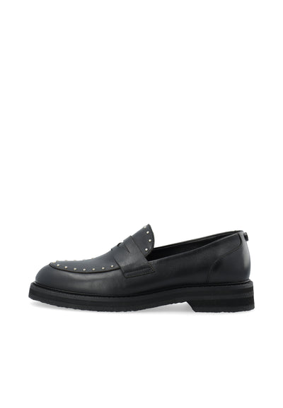 CASHOTT CASBETTY Loafer W. Rivets Leather Loafers Black