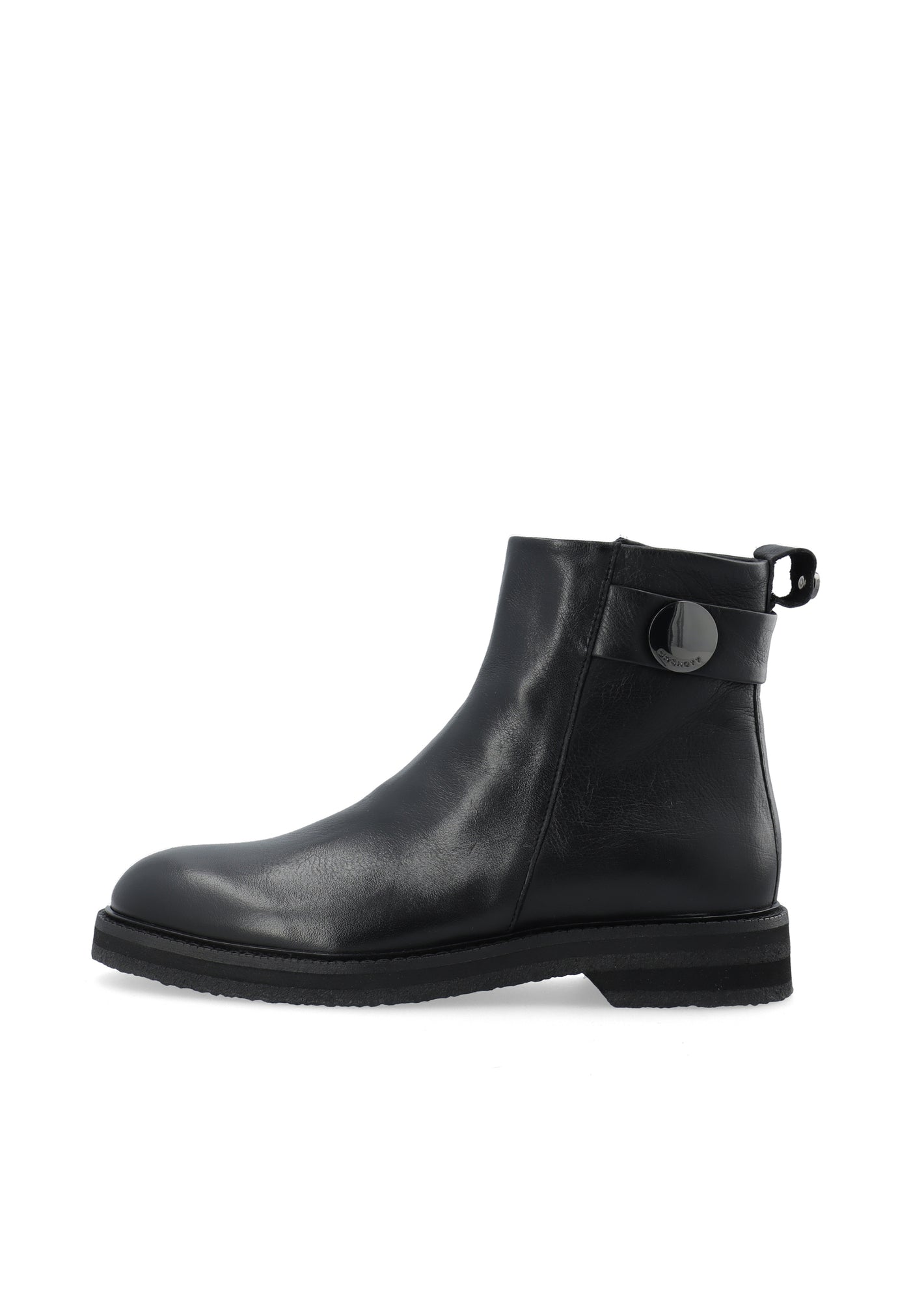 CASHOTT CASBETTY Zip Boot Leather Zip Boot Black