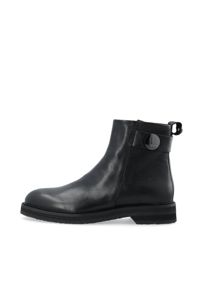 CASHOTT CASBETTY Zip Boot Leather Zip Boot Black