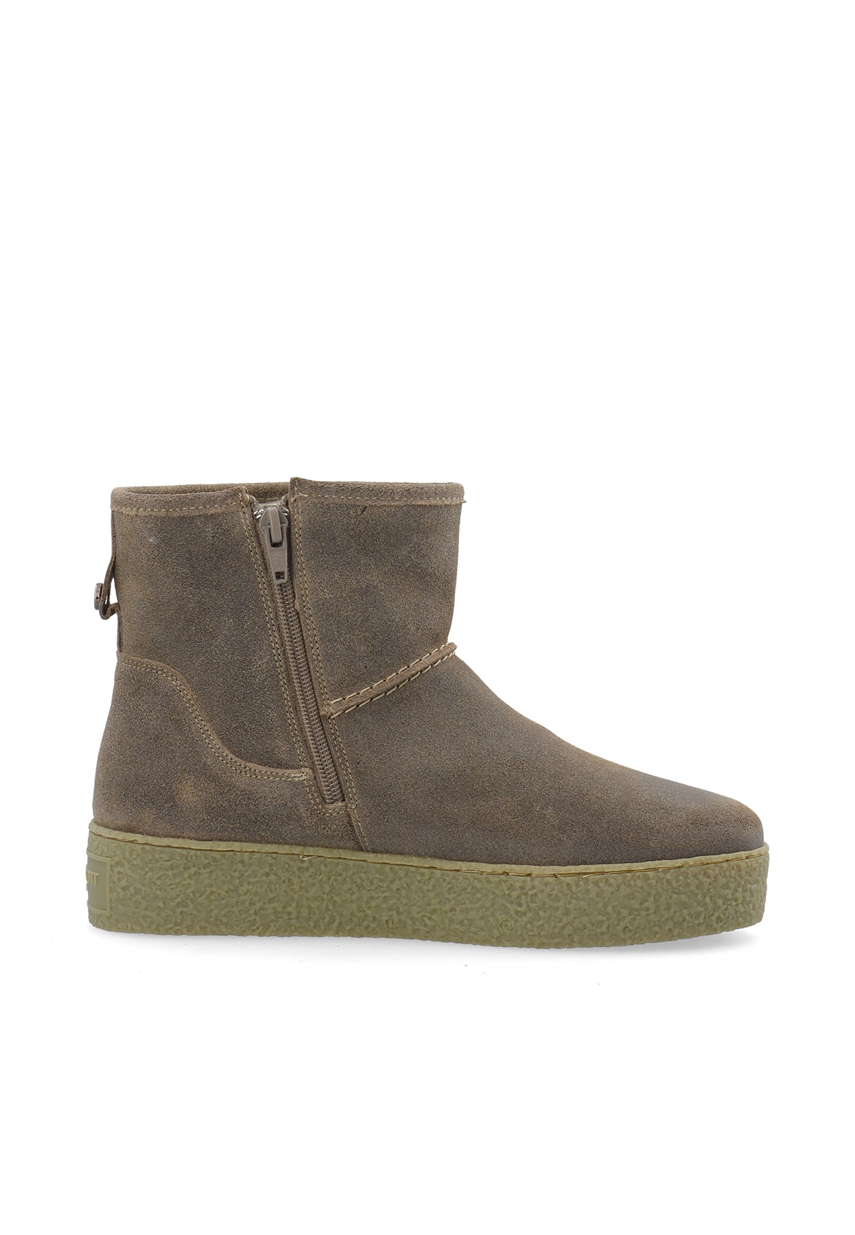 CASHOTT CASCAMILLA Boot W. Inside Zip Semi Warm Lining Oil Suede Ankle Boots Beige