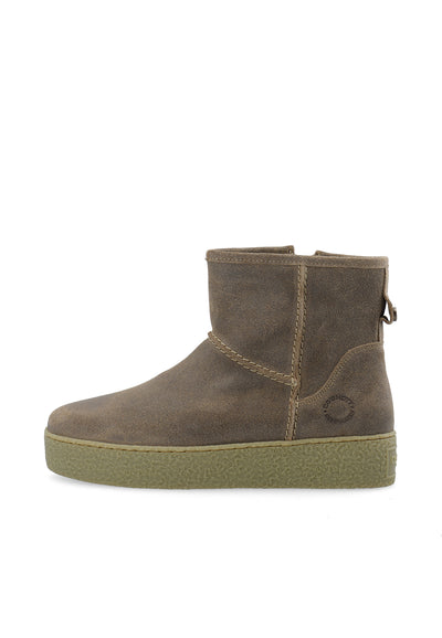 CASHOTT CASCAMILLA Boot W. Inside Zip Semi Warm Lining Oil Suede Ankle Boots Beige