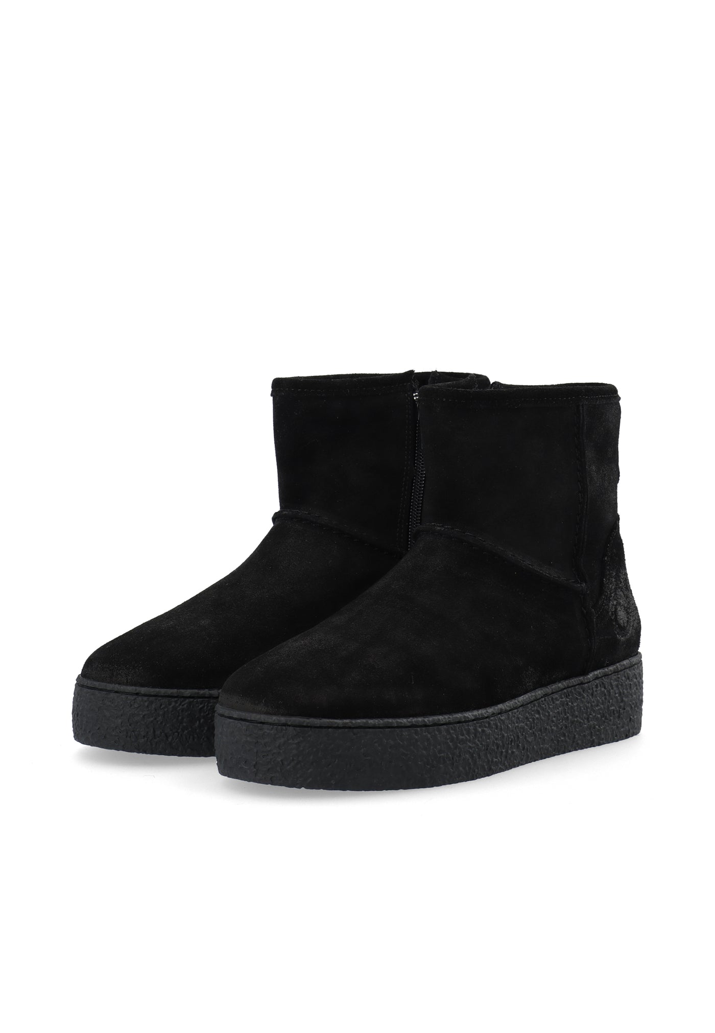 CASHOTT CASCAMILLA Boot W. Inside Zip Warm Lining Oil Suede Ankle Boots Black