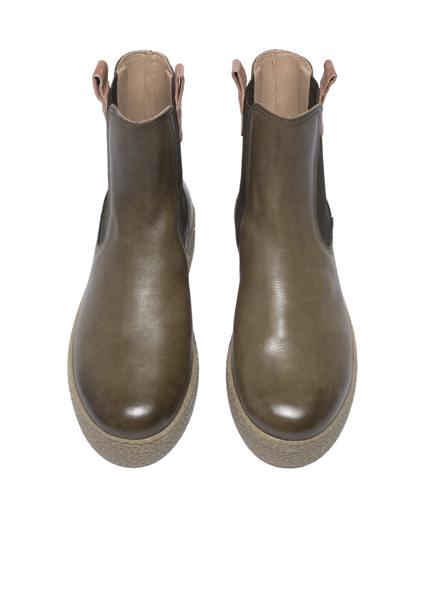 CASHOTT CASCAMILLA Chelsea Boot Brushed Leather Chelsea Olive