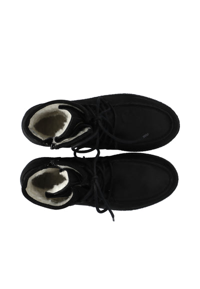 CASHOTT CASCAMILLA Warm Lining Oil Suede Lace Up Black Black Sole