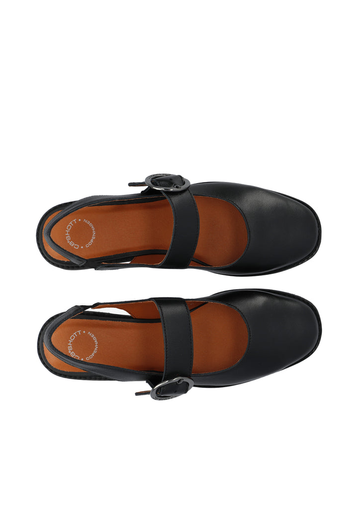 CASHOTT CASDIANA Single Strap Leather *Slingback Black