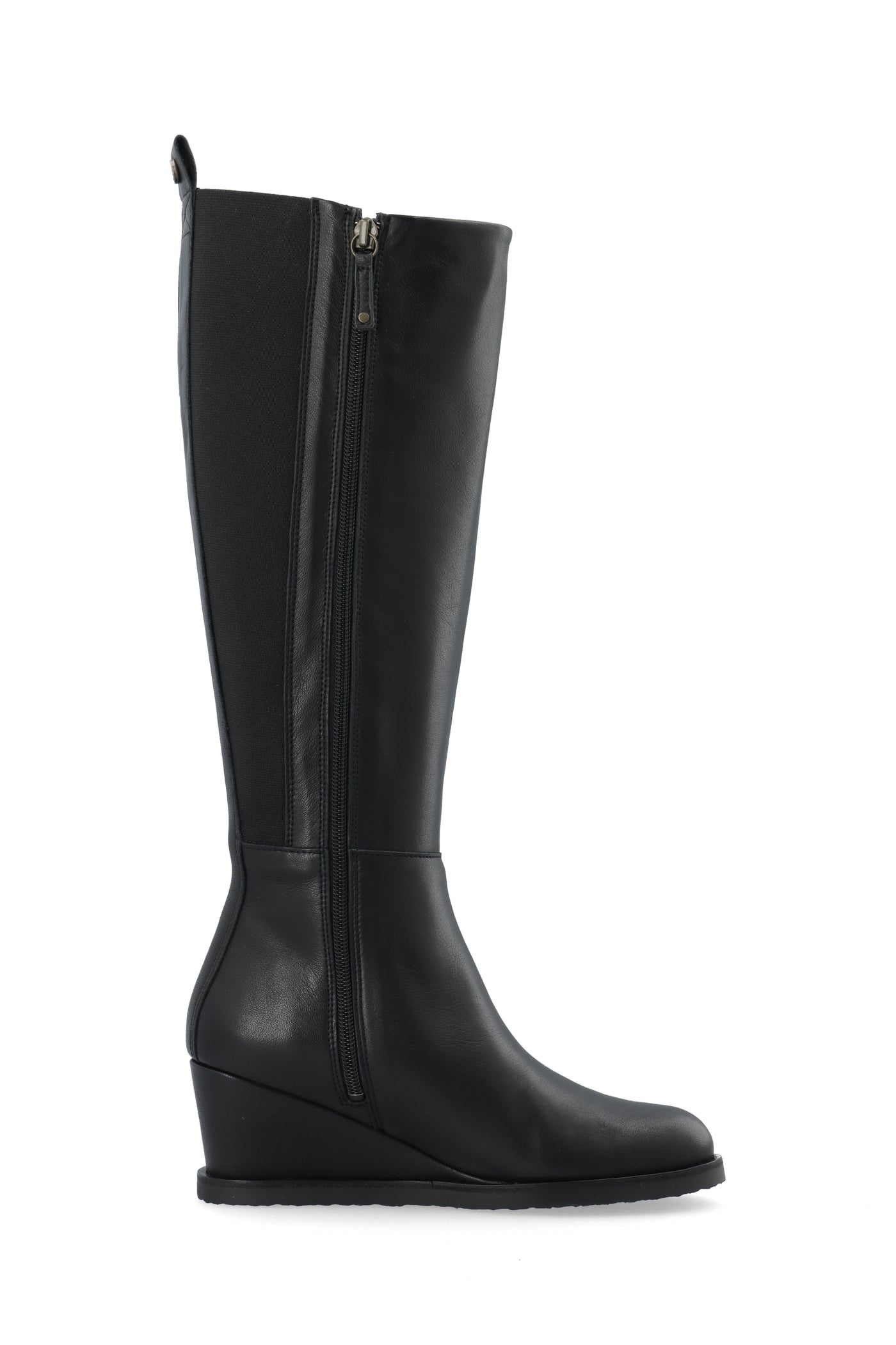 CASHOTT CASDONNA Tall Boot W. Elastic Leather Knee-high Black