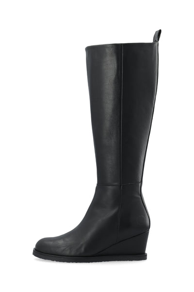 CASHOTT CASDONNA Tall Boot W. Elastic Leather Knee-high Black