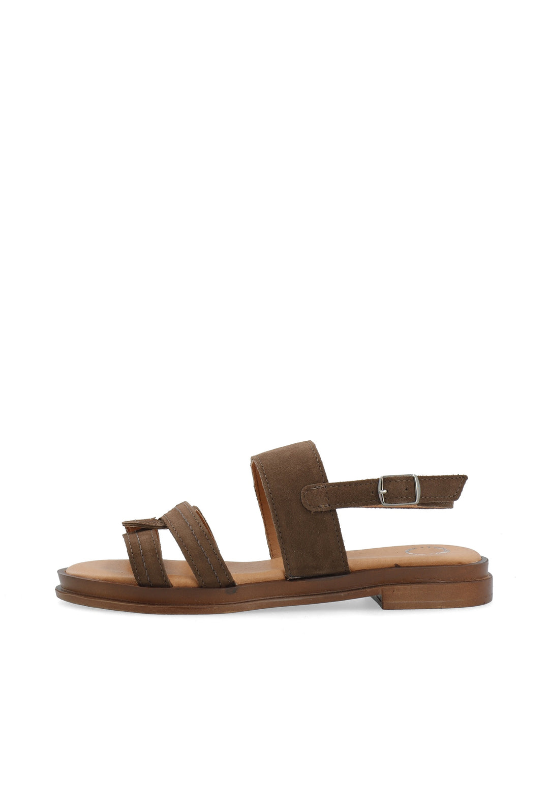 CASHOTT CASELIA Strappy Flat Sandal Suede *Sandals Dark Brown
