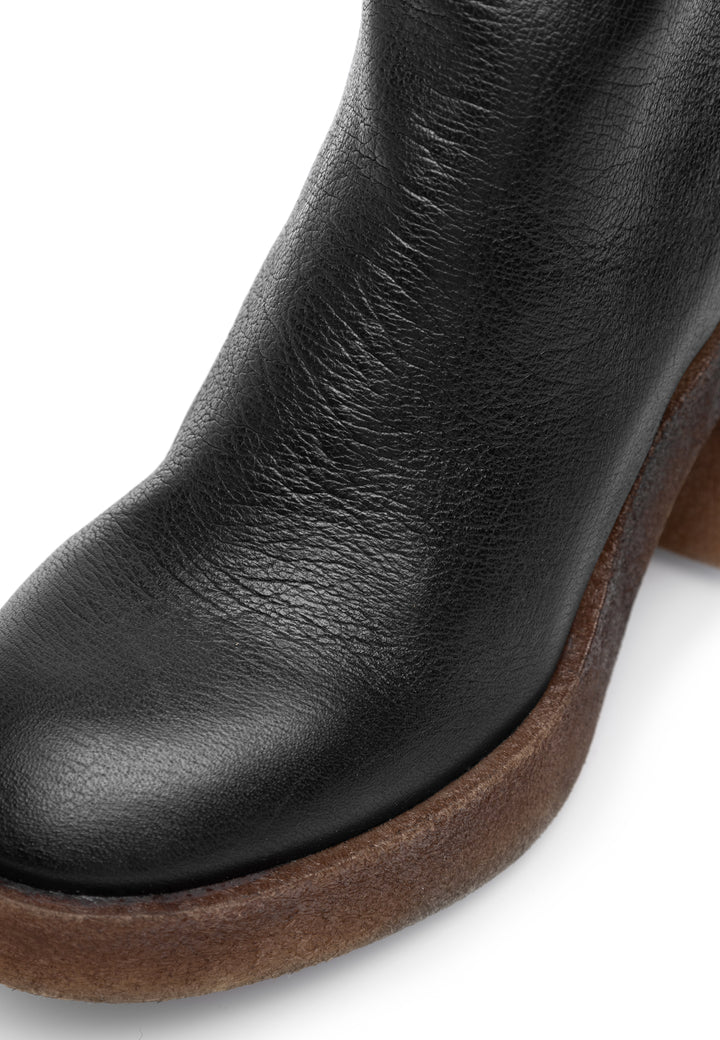 CASHOTT CASEMILY LEATHER Zip Boot Black