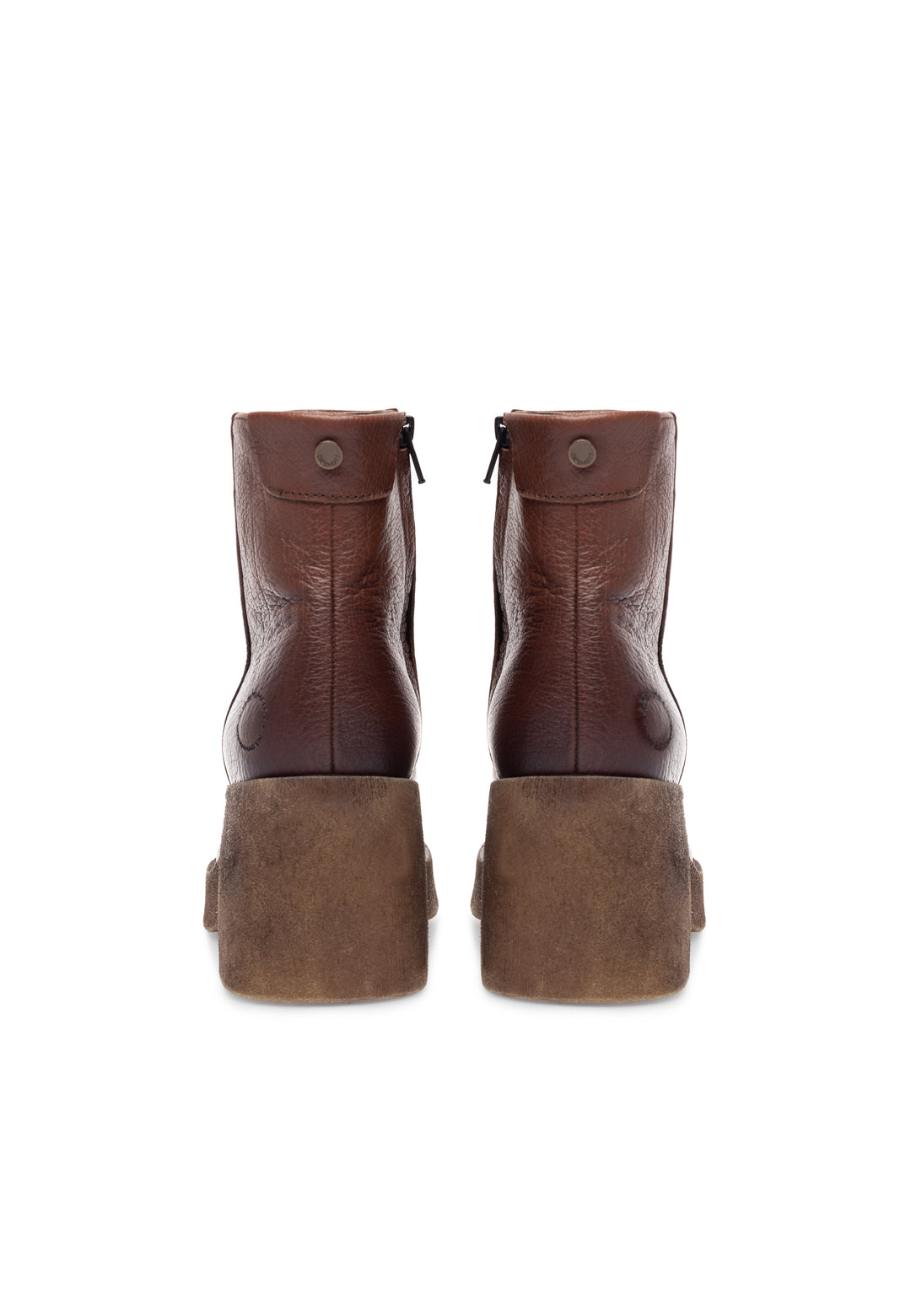 CASHOTT CASEMILY LEATHER Zip Boot Cognac