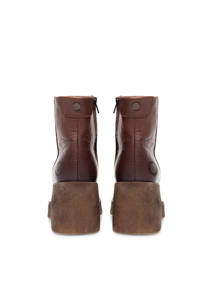 CASHOTT CASEMILY LEATHER Zip Boot Cognac