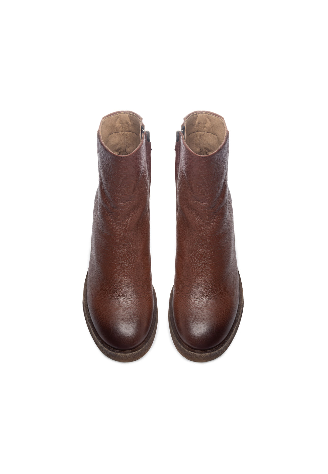 CASHOTT CASEMILY LEATHER Zip Boot Cognac