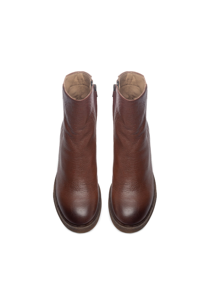 CASHOTT CASEMILY LEATHER Zip Boot Cognac