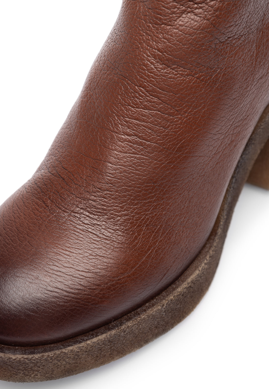 CASHOTT CASEMILY LEATHER Zip Boot Cognac