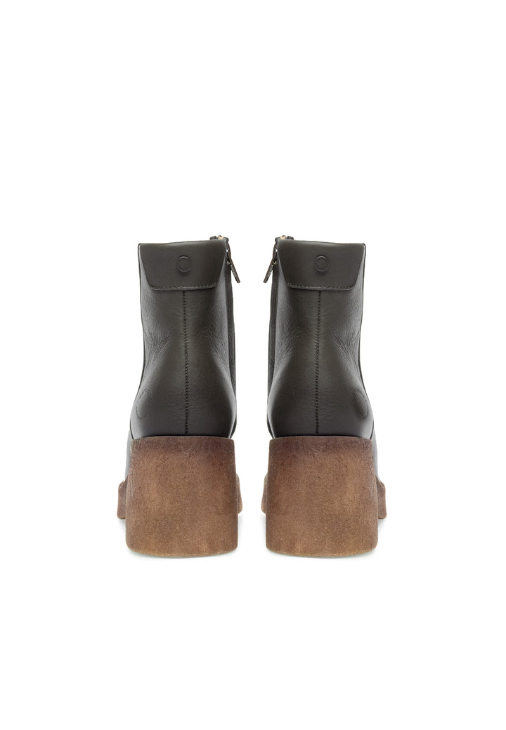 CASHOTT CASEMILY LEATHER Zip Boot Olive