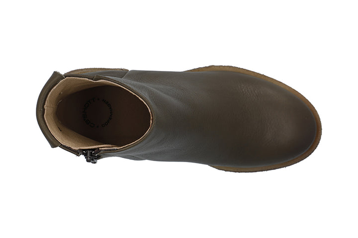 CASHOTT CASEMILY LEATHER Zip Boot Olive