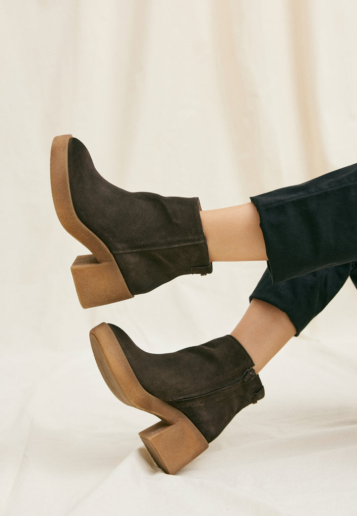 CASHOTT CASEMILY SUEDE Zip Boot Coffee