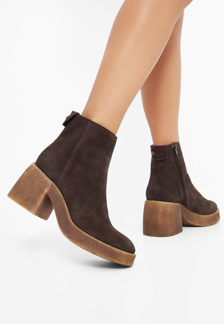 CASHOTT CASEMILY SUEDE Zip Boot Coffee