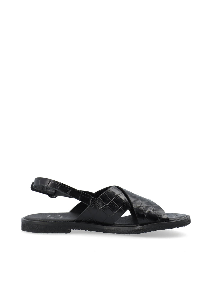 CASHOTT CASGITTA CROSS SANDAL CROCO *Slingback Black Croco
